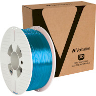 Пластик (филамент) для 3D принтера VERBATIM PETG 1.75mm, 1кг, Transparent Blue (55056)