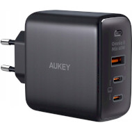 Зарядное устройство AUKEY PA-B6T 1xUSB-A, 2xUSB-C, 65W GaN Power Tech Black