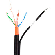 Кабель мережевий для зовнішньої прокладки з тросом ATIS UTP Cat.5e 4x2x0.50 CU Black 305м (UTP 4*2*0.5-CU PVC-PE MT)