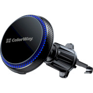 Автодержатель с беспроводной зарядкой COLORWAY MagSafe 360° Air Vent 15W Black (CW-CHMW041Q-BK)