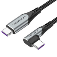 Кабель VENTION USB2.0 C Male to C Male Right Angle Cable 5A 2м Gray (TAKHH)