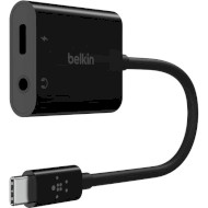 Адаптер BELKIN RockStar Type-C Male to Type-C Female + minijack 3.5mm Black (NPA004BTBK)