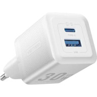 Зарядний пристрій VENTION GaN III 1xUSB-A, 1xUSB-C, PD3.0, QC3.0, 30W Wall Charger White (FEQW0-EU)
