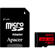 Карта пам'яті APACER microSDHC 32GB UHS-I V10 A1 Class 10 + SD-adapter (AP32GMCSH10UB-R)