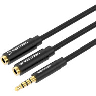 Сплиттер VENTION 3.5mm One for Two Stereo Splitter Cable mini-jack 3.5мм - 2 x mini-jack 3.5мм 0.3м Black (BBVBY)