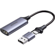 Адаптер UGREEN CM489 Video Capture Device HDMI - USB-A/USB-C Gray (40189)