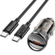 Автомобильное зарядное устройство HOCO Z53 Sight 1xUSB-C, PD30W Black w/Type-C to Type-C cable (6942007611282)