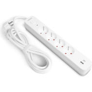 Сетевой фильтр VIDEX Oncord White, 4 розетки, 1xUSB-C, 1xUSB, 3м (VF-PD43G1QC1PD-W)