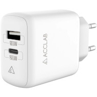 Зарядное устройство ACCLAB AL-TC220 1xUSB-A, 1xUSB-C, QC3.0, Wall Charger White