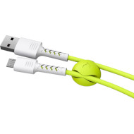 Кабель PIXUS Soft USB-A to Micro-USB 1м White/Lime