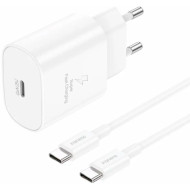 Зарядное устройство FONENG EU51 1xUSB-C PD Fast Charger White w/Type-C to Type-C cable