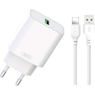 Зарядний пристрій XO L103 1xUSB-A, QC3.0, 18W White w/Lightning cable (L103I-WH)