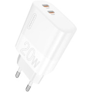 Зарядное устройство WUW C193 2xUSB-C, PD20W White