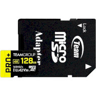 Карта пам'яті TEAM microSDXC Pro+ 128GB UHS-I U3 V30 A2 Class 10 + SD-adapter (TPPMSDX128GIA2V3003)