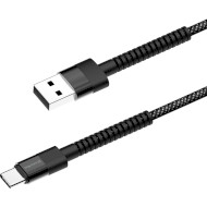 Кабель COLORWAY Nylon Braided USB to Type-C 2.4A 1м Black (CW-CBUC063-BK)