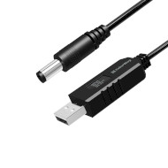 Кабель живлення USB to DC COLORWAY 5.5х2.5mm 9V 1м Black (CW-CBUD066-BK)