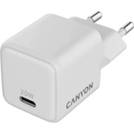 Зарядний пристрій CANYON CU20C GaN 1xUSB-C, 20W White (CNS-CUW20C)