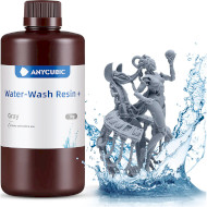 Фотополімерна гума для 3D принтера ANYCUBIC Water-Wash Resin+, 1кг, Gray