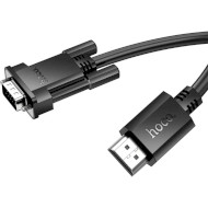 Кабель HOCO US12 HDTV Male to VGA Male HD Data Cable HDMI - VGA 2м Black (6942007628235)