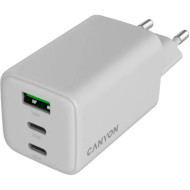 Зарядний пристрій CANYON CU65ACC GaN 1xUSB-A, 2xUSB-C, 65W White (CNS-CUW65ACC)