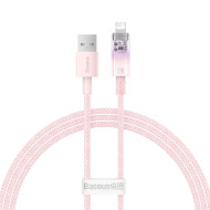 Кабель BASEUS Explorer Series Fast Charging Cable with Smart Temperature Control USB to iP 2.4A 1м Pink (CATS010004)