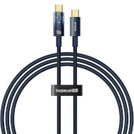 Кабель BASEUS Explorer Charging Cable USB-C to USB-C 100W with Auto Shutdown 1м Deepsea Blue (P10319704321-00)