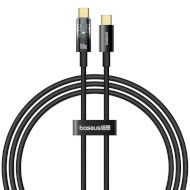 Кабель BASEUS Explorer Charging Cable USB-C to USB-C 100W with Auto Shutdown 1м Cluster Black (P10319703111-00)