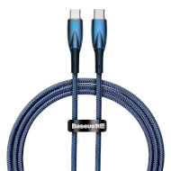 Кабель BASEUS Glimmer Series Fast Charging Data Cable Type-C to Type-C 100W 1м Blue (CADH000703)