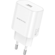 Зарядний пристрій BOROFONE BA82A Platinum 1xUSB-C, PD25W, QC3.0 White