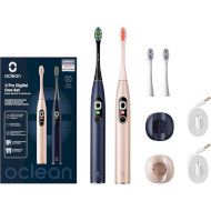 Электрическая зубная щётка OCLEAN X Pro Digital Duo Set Dark Blue/Champagne Gold