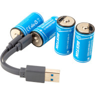 Акумулятор POWERPLANT CR123A 600mAh 3.7V, USB-C заряджання 4шт/уп