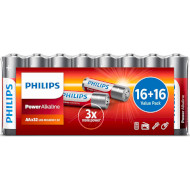 Батарейка PHILIPS Alkaline AA 32шт/уп (LR6P32FV/10)