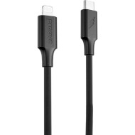 Кабель PROOVE Striped Silicone Type-C to Lightning 2.4A 1м Black