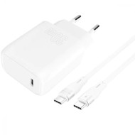 Зарядное устройство PROOVE Silicone Power 30W 1xUSB-C, PD3.0, QC3.0 White w/Type-C to Type-C cable