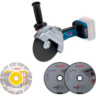 Аккумуляторная угловая шлифовальная машина BOSCH GWS 18V-180 P Professional (0.601.9H6.L01)