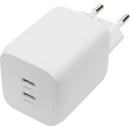 Зарядний пристрій DIGITUS 2xUSB-C, 65W, GaN Charger White (DA-10063)