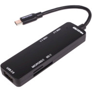 USB-хаб MAXXTER USB-C to 1xUSB3.0, 2xUSB2.0, SD/TF (HU3C-3PTF-01)