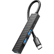 USB-хаб XO HUB014B 4-in-1 USB-C to 3xUSB3.0, TF