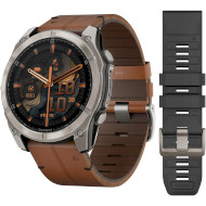 Смарт-часы GARMIN Fenix 8 Sapphire 51mm Titanium with Chestnut Leather Band (010-02905-40)