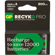 Акумулятор GP ReCyko Pro Eco AAA 800mAh 4шт/уп (GP85AAAHCBR21-2TLB4)