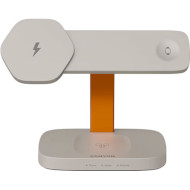 Бездротовий зарядний пристрій CANYON Hexagon WCS-310 Wireless Charging Station Light Gray/Orange (CNS-WCS310LGOR)