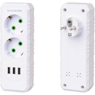 Мережевий розгалужувач VOLTRONIC F102 White, 2 розетки, 3xUSB