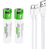 Акумулятор SMARTOOOLS 18650 2000mAh 3.7V TipTop, USB-C заряджання 2шт/уп