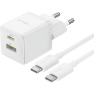 Зарядний пристрій BASEUS Palm Fast Charger C+U 30W EU Moon White w/Type-C cable (P1011160A213-01)