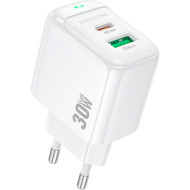 Зарядное устройство BOROFONE BAS45A Potential 1xUSB-A, 1xUSB-C, PD30W, QC3.0 White