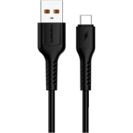 Кабель DENMEN D42T USB-A to Type-C 2.4A 1м Black