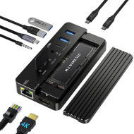 Порт-репликатор ACASIS CM073 Swappable High-Speed SSD Storage & 10-in-1 Hub Docking Station Black