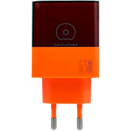 Зарядний пристрій WUW C215 1xUSB-A, 2xUSB-C, PD65W, QC3.0, GaN Brown/Orange