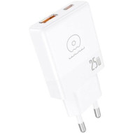 Зарядний пристрій WUW C217 1xUSB-A, 1xUSB-C, PD25W White