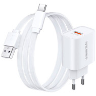 Зарядное устройство REMAX RP-U119 Kiddy Series 1xUSB-A, 2.1A White w/Type-C cable